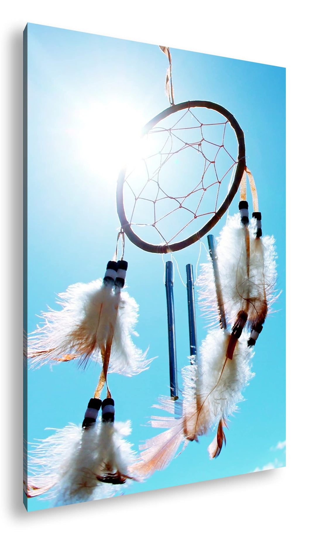 deyoli Sonniger Traumfänger Format: 80x60 als Leinwand, Motiv fertig gerahmt auf Echtholzrahmen, Hoc