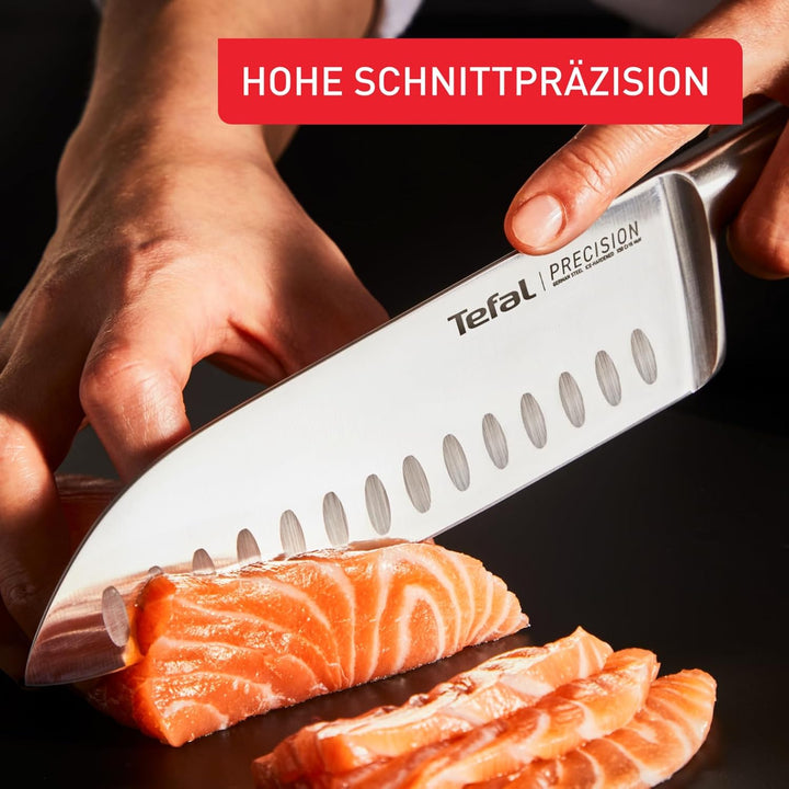 Tefal Precision Santokumesser 16,5 cm, schärfstes Messer, 22°-Klingenwinkel, Eishärtungstechnologie,