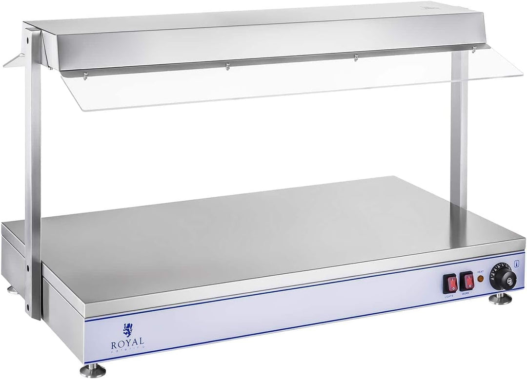Royal Catering RCHP-100H Warmhalteplatte 1.550 W Arbeitsfläche 100 x 50 cm Edelstahl 3 Halogenlampen