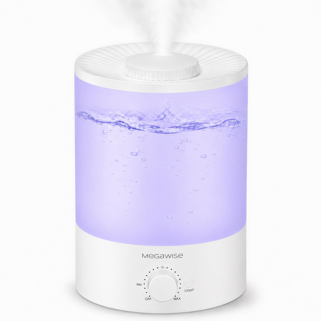 MegaWise Healthy Top-Refill Cool Mist Luftbefeuchter für Schlafzimmer, 3.8 l Diffusor für ätherische