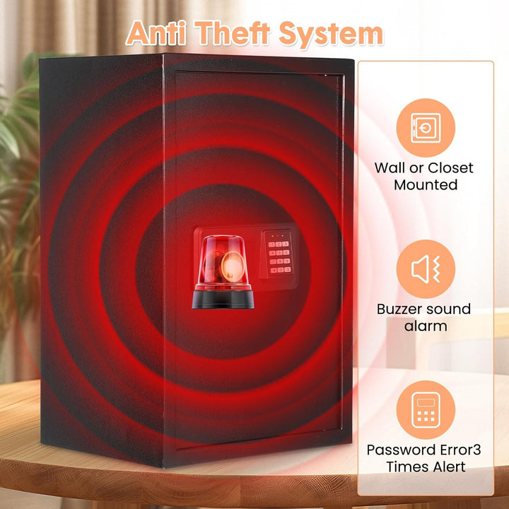 Garvee 70L Safe Tresor mit Zahlencode, Schlüssel & Feuerfester Tasche, Tresor für Zuhause / Hotel, A