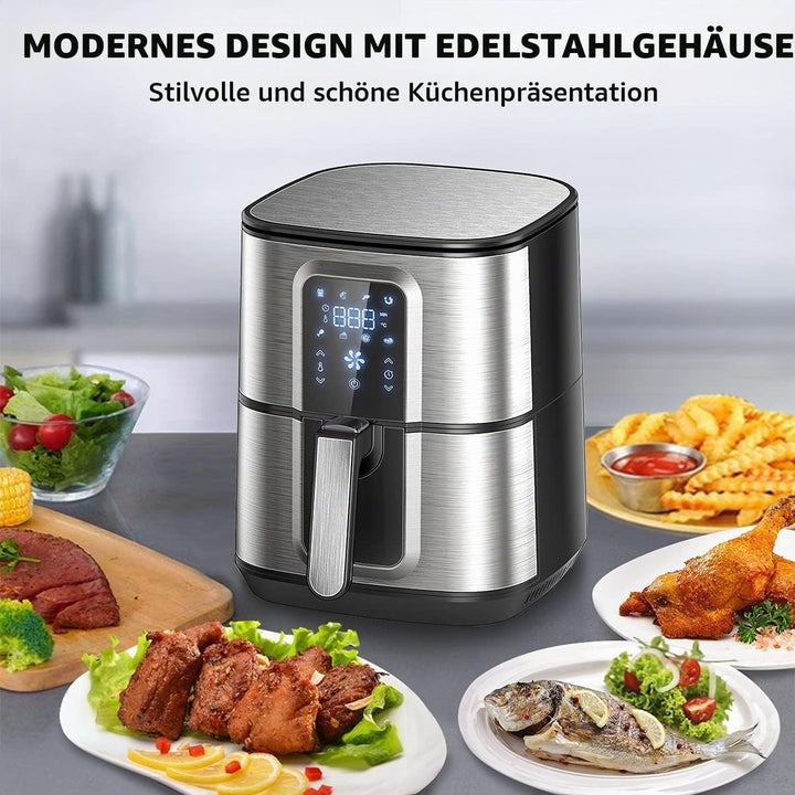 OZEANOS OT-AF-55SM-DIGITAL 5.5L Hot Air Fryer, 1800W Power, Digital Touch Panel, Prefabricated Progr