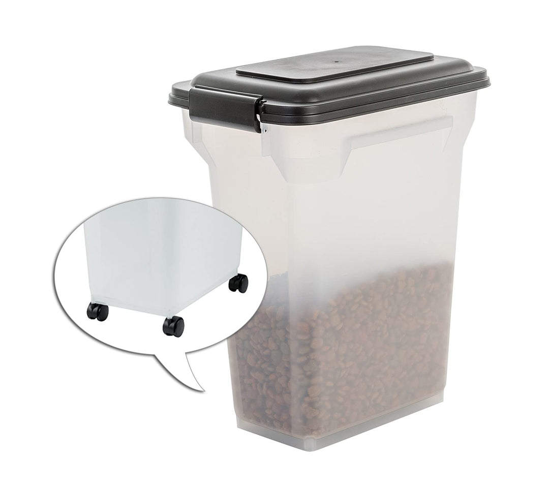 Iris Ohyama, Hundefutter Aufbewahrung, Futtertonne hund, 20L/7.5kg, luftdicht, BPA-frei, 4 Räder & S