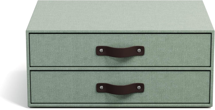 BIGSO BIRGER Schubladenbox – Aufbewahrungsbox mit 2 Schubladen – Schreibtisch Ablage für Dokumente &