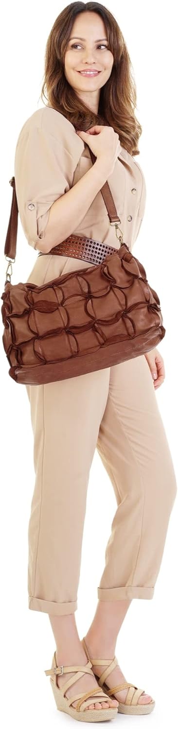 Samantha Look Shopper Echt Leder Damen - 021326 Cognac, Cognac