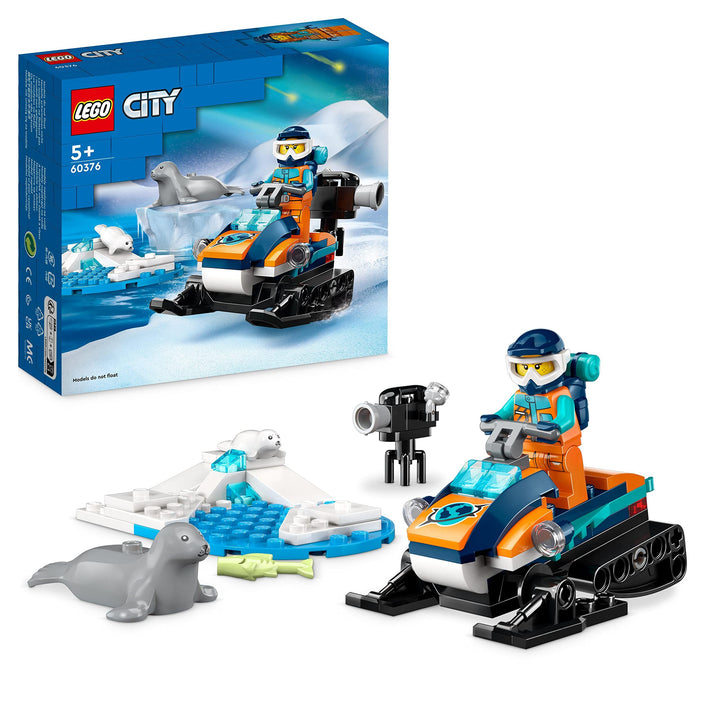 LEGO 60376 City Arktis-Schneemobil, Konstruktionsspielzeug-Set mit 3 Tier-Figuren und Einer Explorer