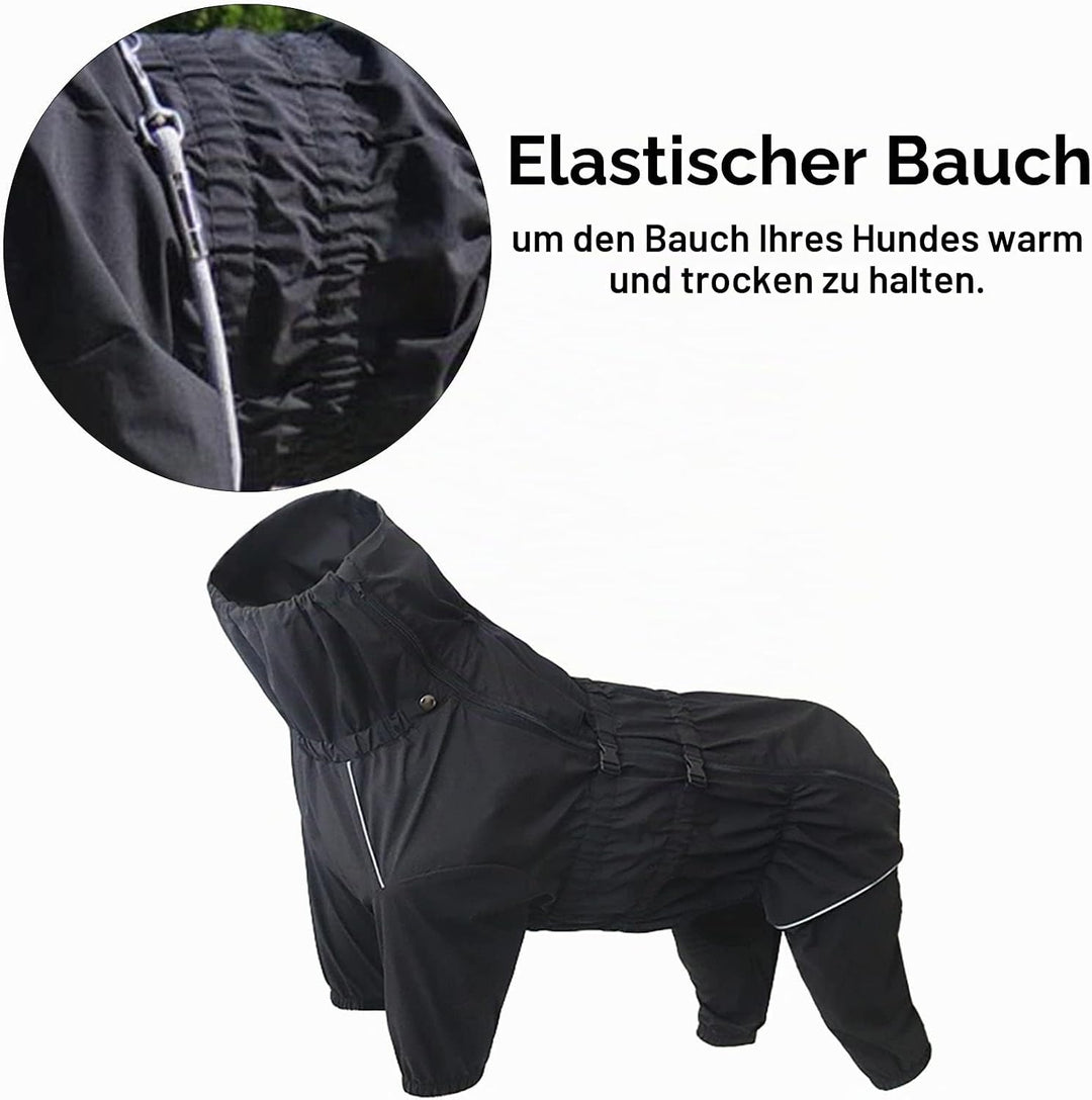 Geyecete -Regenmantel für hunde mit vier Beinen,Hunde Regenjacken Hosenanzug mit Geschirr loch, refl