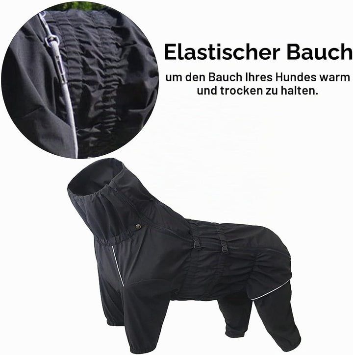 Geyecete -Regenmantel für hunde mit vier Beinen,Hunde Regenjacken Hosenanzug mit Geschirr loch, refl