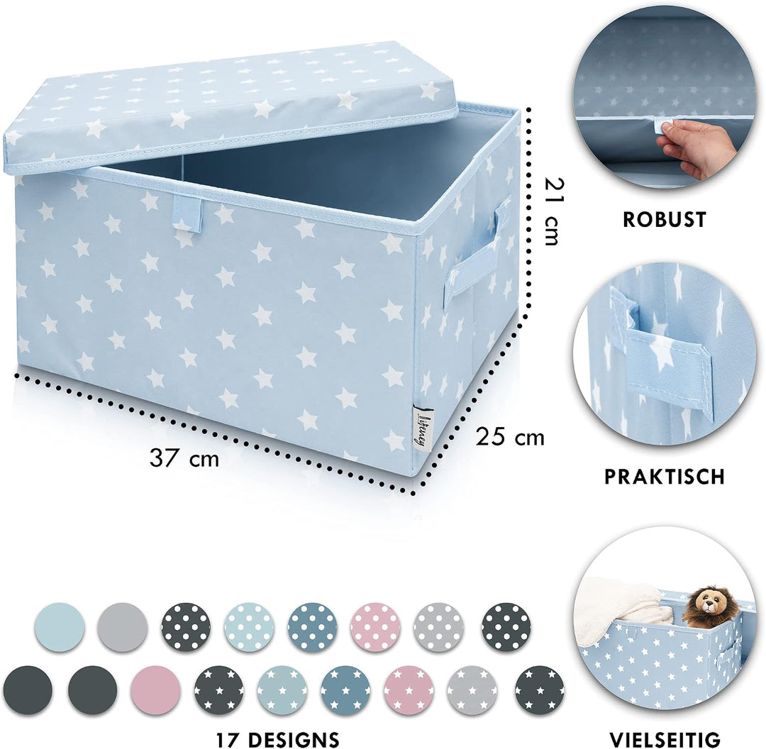 2-Set Aufbewahrungsbox Kinder (37x25x21cm) I Aufbewahrungskorb für Kinderzimmer und Wohnbereich I Ki