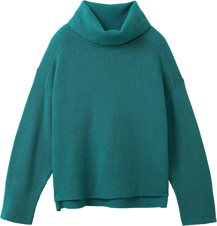 Tom Tailor Damen 1037786 Pullover mit Rollkragen (1er Pack) XL 32402 - Ever Green Melange, XL 32402