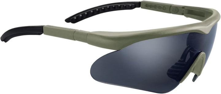 Swiss Eye Raptor Brille, Rahmen -Gummi grün-, 3 Linsen, Antifog/Antiscratch Beschichtung [10163