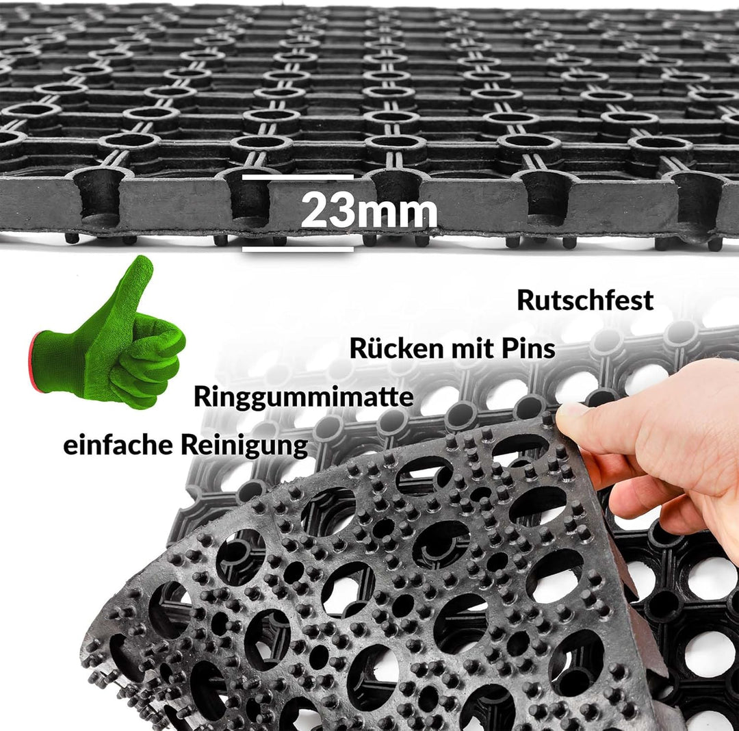 Ringgummimatte Gummimatte Wabenmatte mit Lochmuster Drainage Fussmatte Fussabtreter mit Löchern Schm