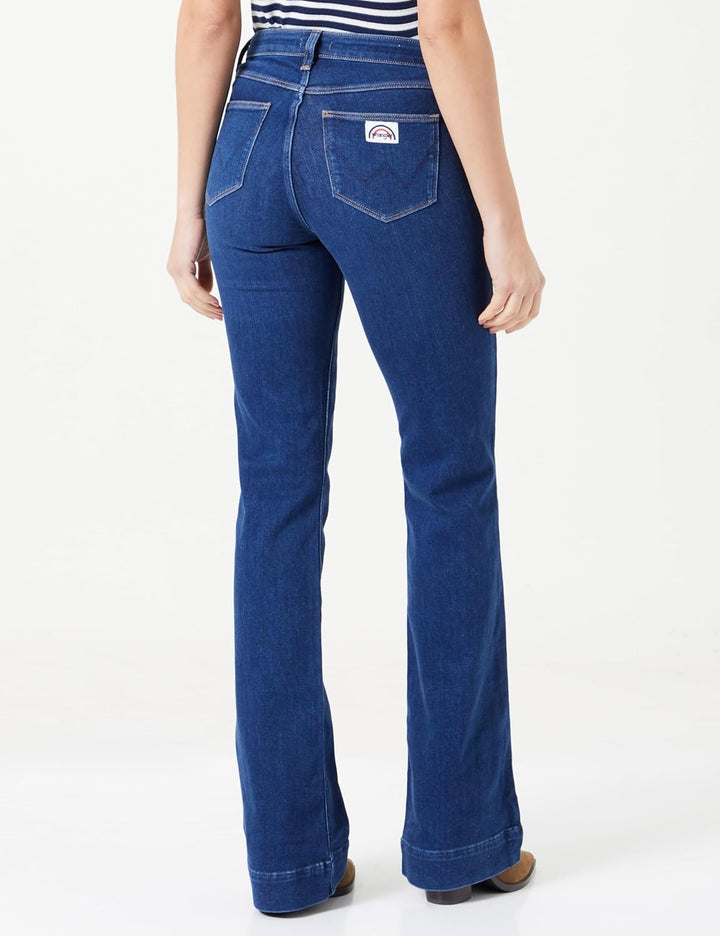 Wrangler Damen Flare Jeans 24W / 30L Dark Wash, 24W / 30L Dark Wash