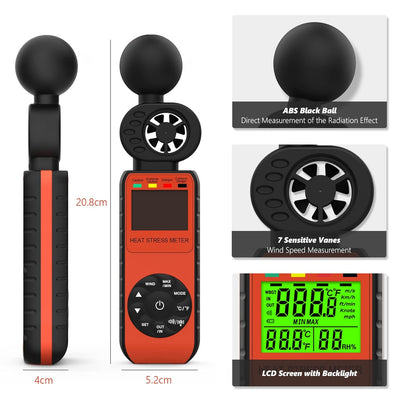 Digitaler Anemometer Windmesser Handheld, GOLDCHAMP Windgeschwindigkeitsmesser Anemometer Hintergrun