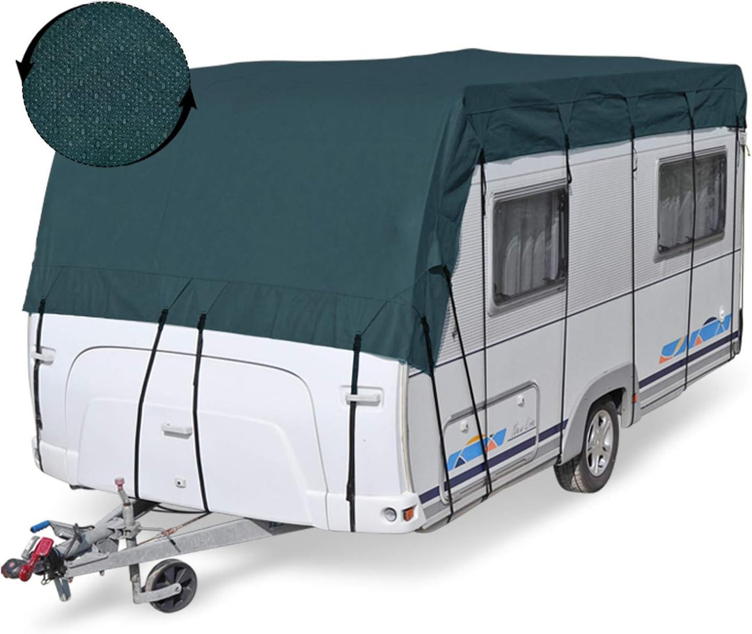 Wohnwagen & Wohnmobil Schutzdach | 8 x 3 m | vierlagig | wintertauglich | Midnight Olive, 8 x 3 m