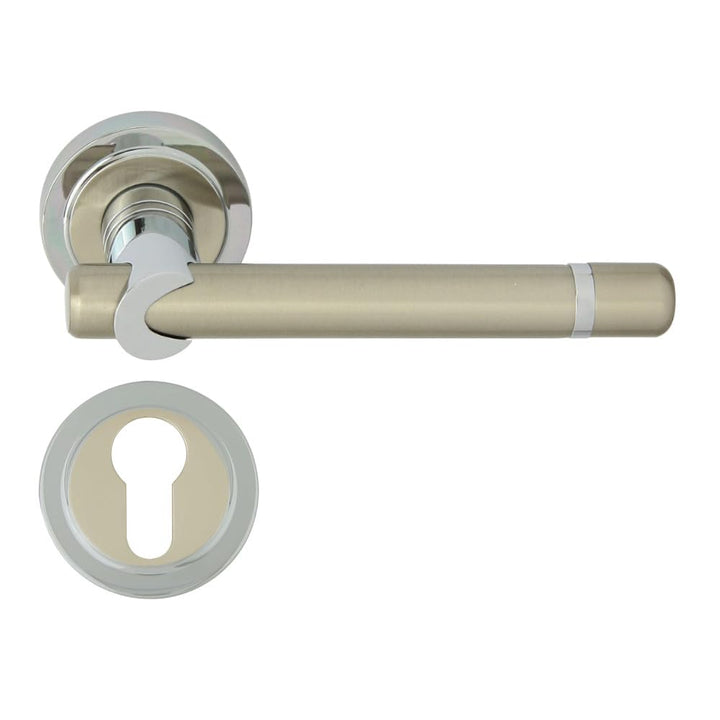 domino Türgriff DELPHI-R M6/M9 PZ-Profilzylinder Drückergarnitur für Zimmertüren Türdrücker-Set Rose