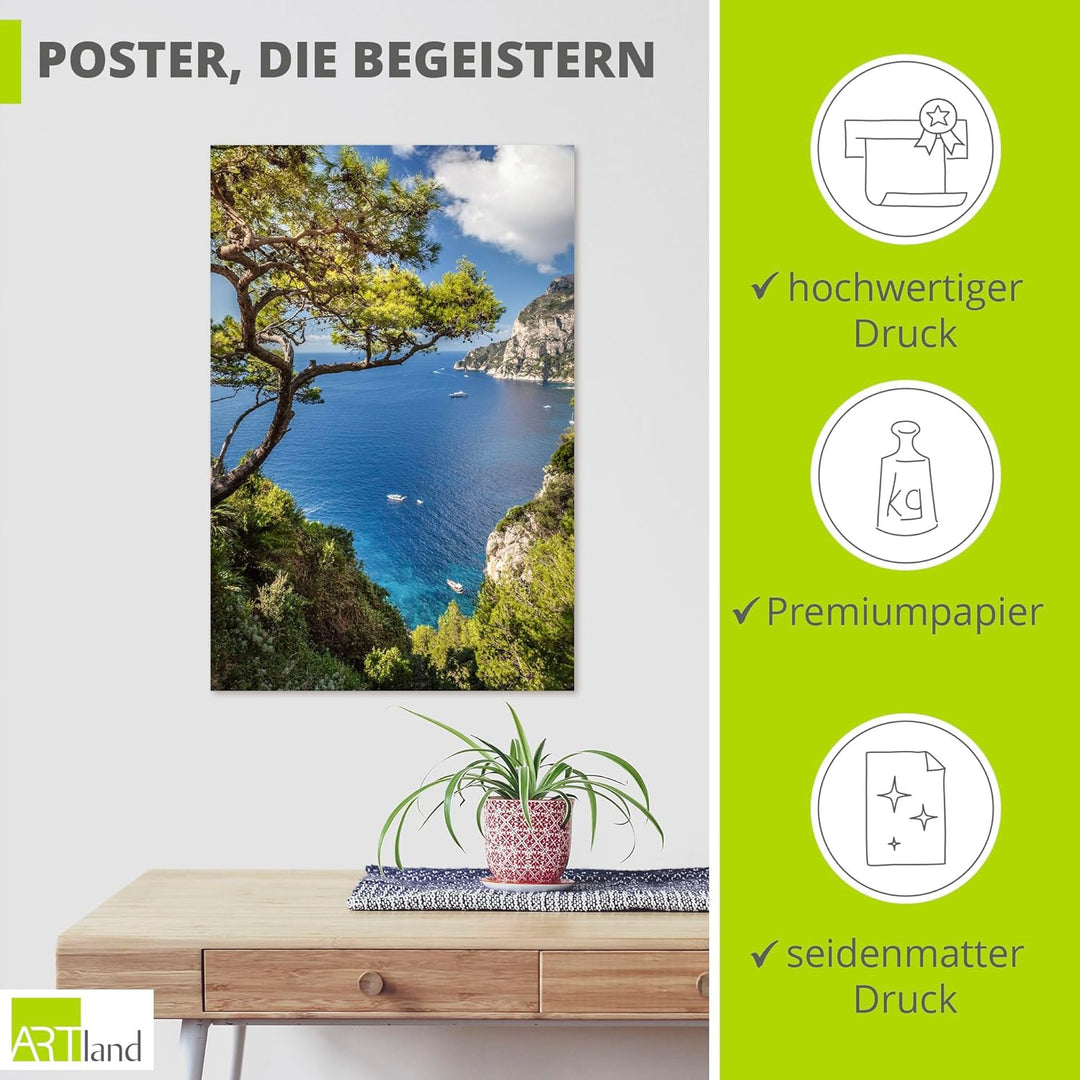 ARTland Poster Kunstdruck Wandposter Bild ohne Rahmen 80x120 cm Landschaftsbilder Meer Strand Küste