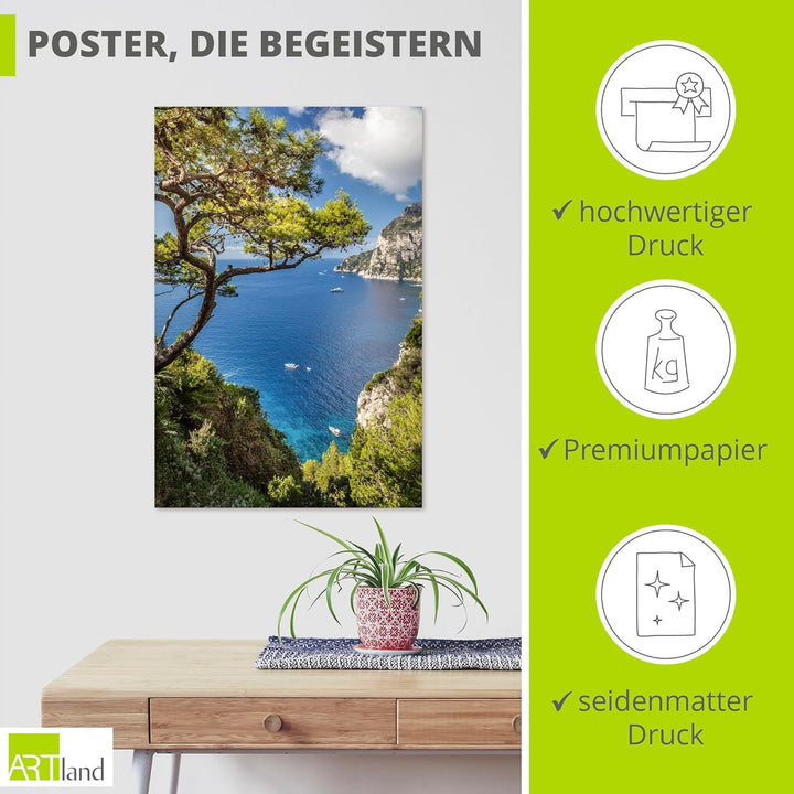 ARTland Poster Kunstdruck Wandposter Bild ohne Rahmen 80x120 cm Landschaftsbilder Meer Strand Küste