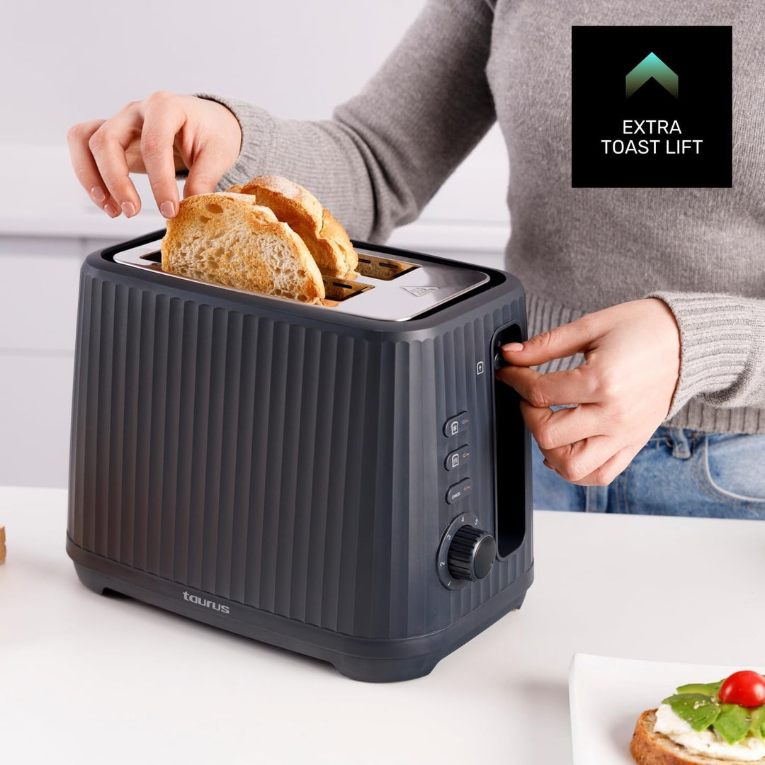Taurus – Toaster Jonic Toast 1150W | 7 Bräunungsstufen | 3 Funktionen | 2 Schlitze | Selbstzentrieru
