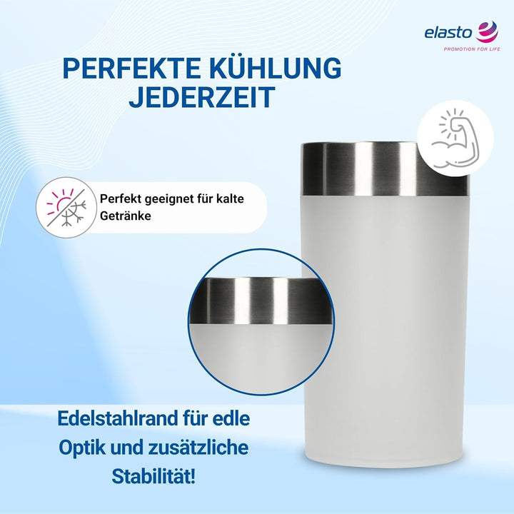 Flaschenkühler Ø 13 cm 'Ono' doppelwandig isoliert - moderner Weinkühler für Wein & Sekt - eleganter