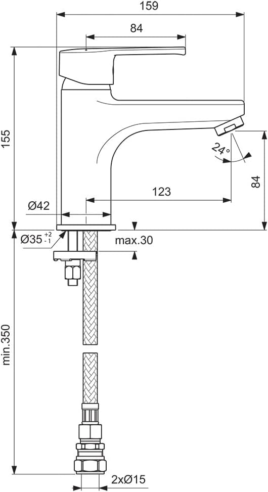 Ideal Standard B2137AA Calista single lever bath filler Wanneneinlauf, Chrome, Single Lever Bath Fil