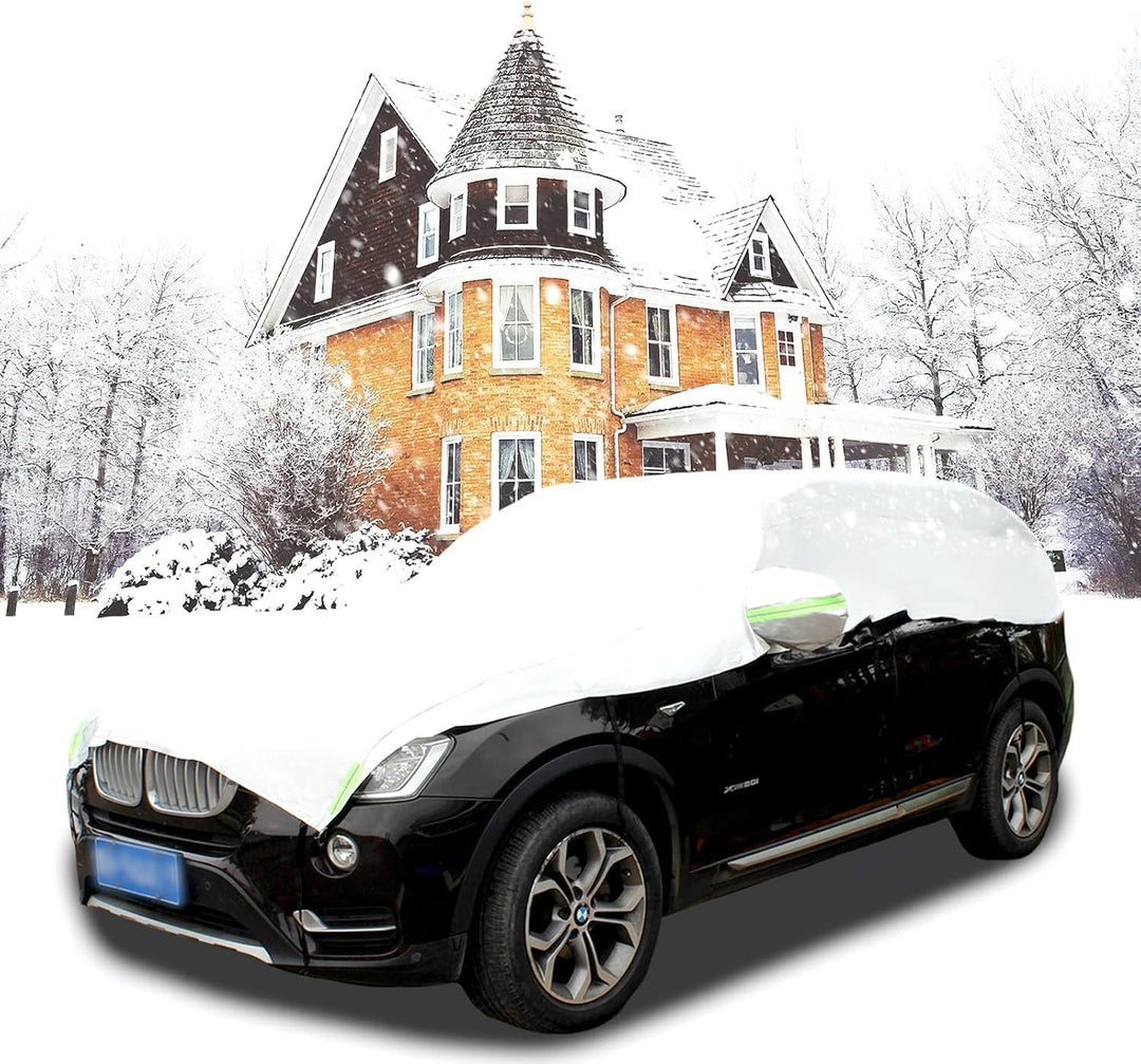 Halbgarage für Auto Windschutzscheibe Abdeckplane Winter, Halbe Autoabdeckung Universal Halbabdeckun