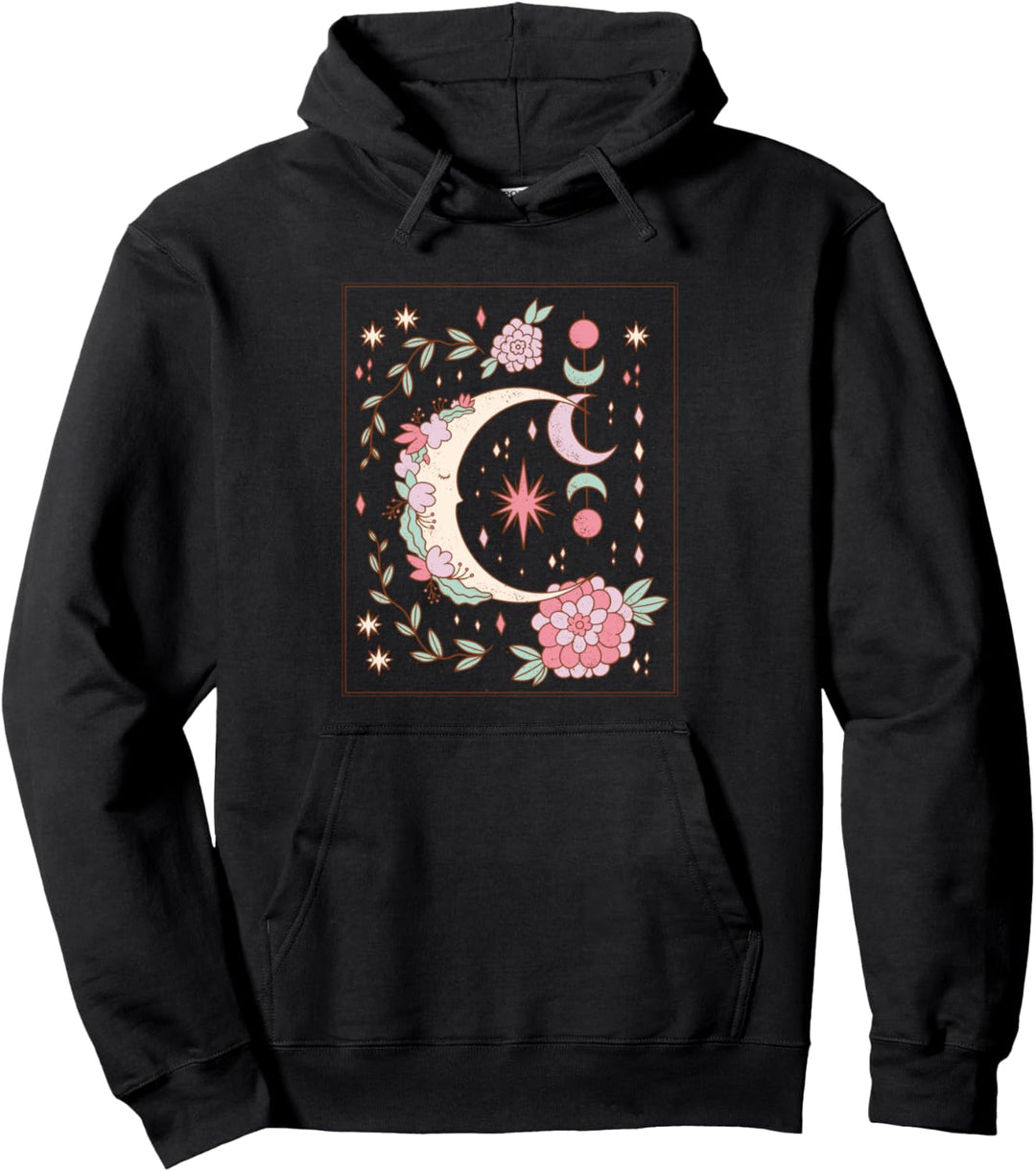 Floral Moon Flowers Aesthetic Clothing Soft Girl Women Men Pullover Hoodie