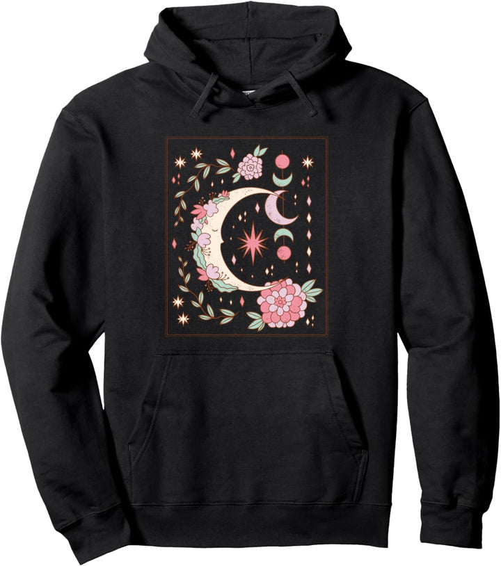 Floral Moon Flowers Aesthetic Clothing Soft Girl Women Men Pullover Hoodie