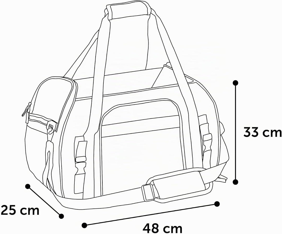 Hundetasche - Tragetasche Xandor Taupe – 48x25x33cm – Polyester – Reflektoren – Zubehöröffnung – Aut