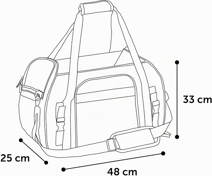 Hundetasche - Tragetasche Xandor Taupe – 48x25x33cm – Polyester – Reflektoren – Zubehöröffnung – Aut