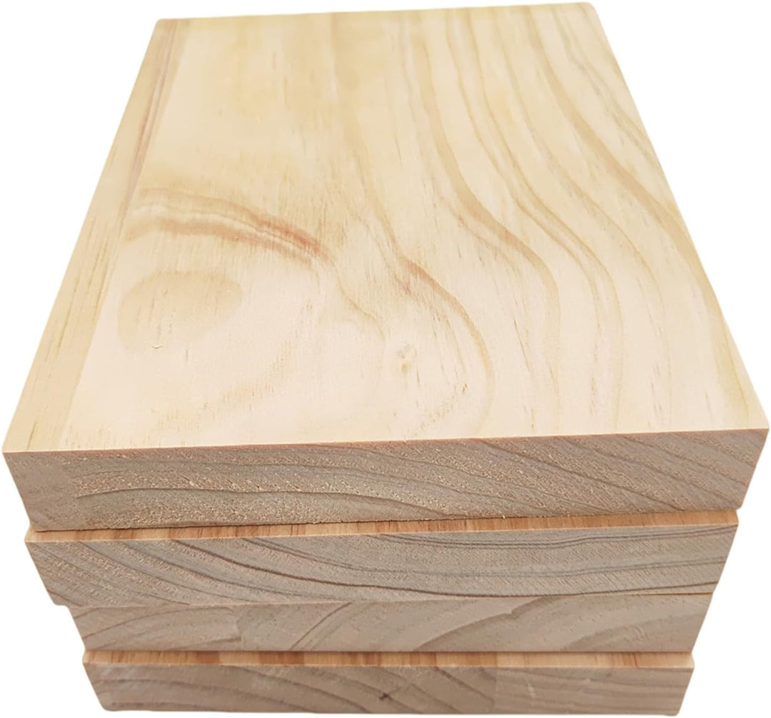 4 Stk. Unfertige Holzblöcke zum Basteln, 20x15x2,5 cm Rechteckige Holzbretter Leere Schnitzblöcke zu