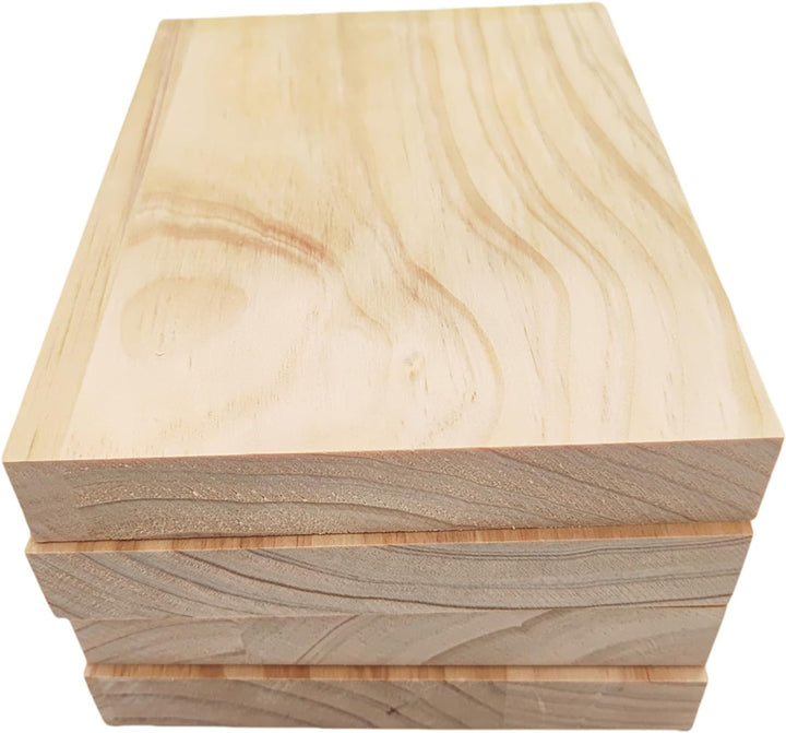 4 Stk. Unfertige Holzblöcke zum Basteln, 20x15x2,5 cm Rechteckige Holzbretter Leere Schnitzblöcke zu