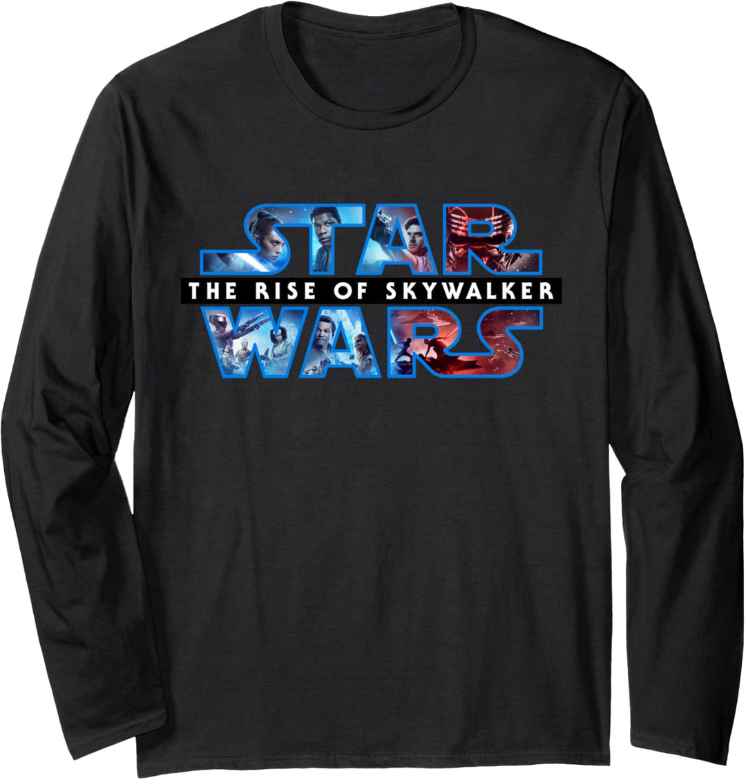 Star Wars The Rise of Skywalker Logo with Characters Langarmshirt