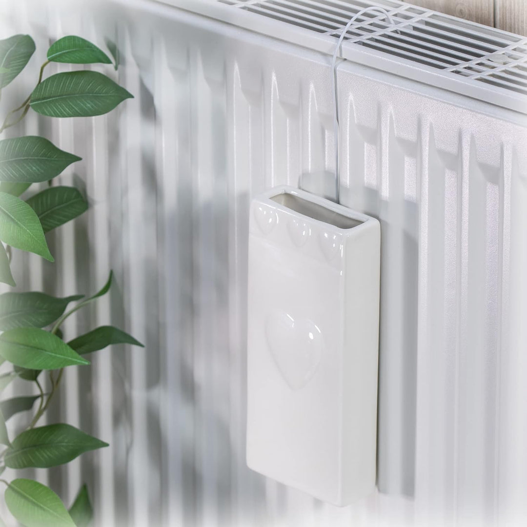 com-four® 3x Luftbefeuchter Heizung - Heizkörper Luftbefeuchter mit Herzmuster - Heizung Wasserverdu