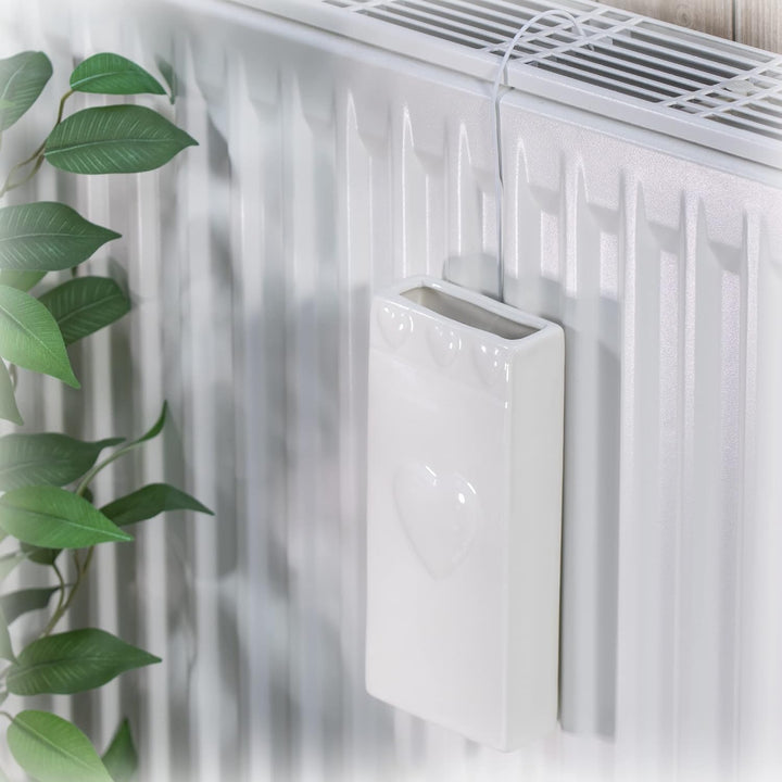 com-four® 3x Luftbefeuchter Heizung - Heizkörper Luftbefeuchter mit Herzmuster - Heizung Wasserverdu