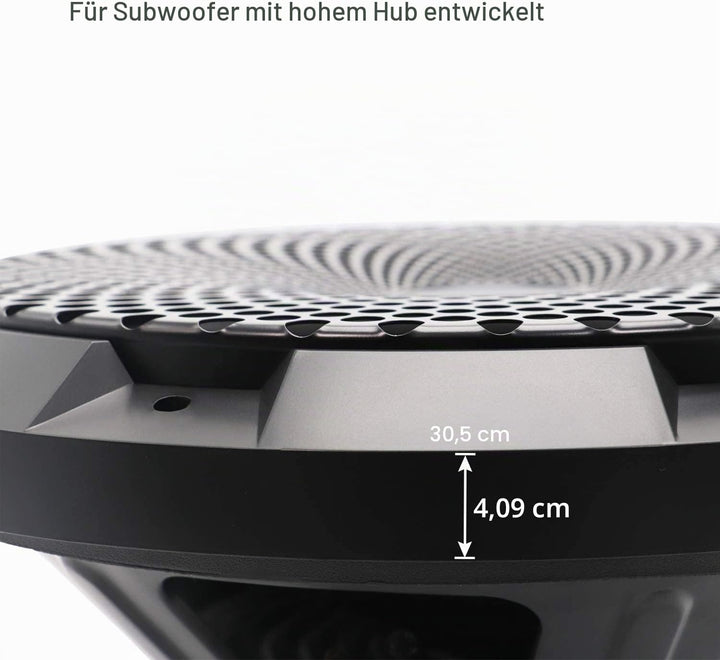RECOIL SG-12 12-Zoll (30 cm) Subwoofer-Gitter aus schwarzem Stahlgeflecht mit hohem Hub (12 Zoll), 1