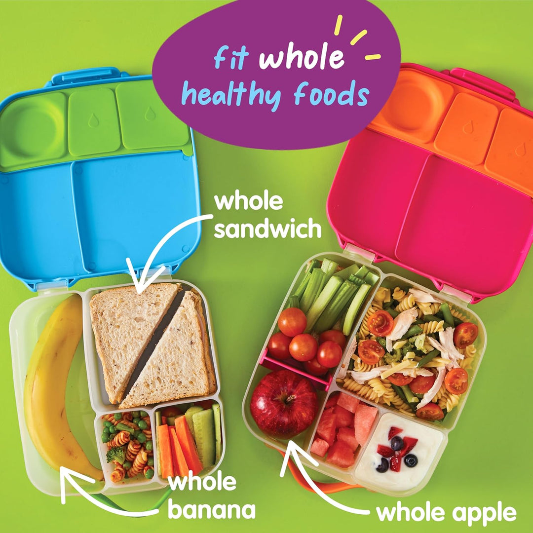 b.box Lunchbox mit Unterteilung für Kinder, Silikon, mit verstellbaren Trennwänden, Indigo Rose, Ind