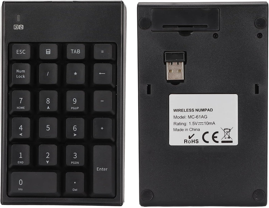 Goshyda Kabelloser Nummernblock, 2,4 GHz USB Wireless Numeric Keypad 22 Key Numpad Financial Account