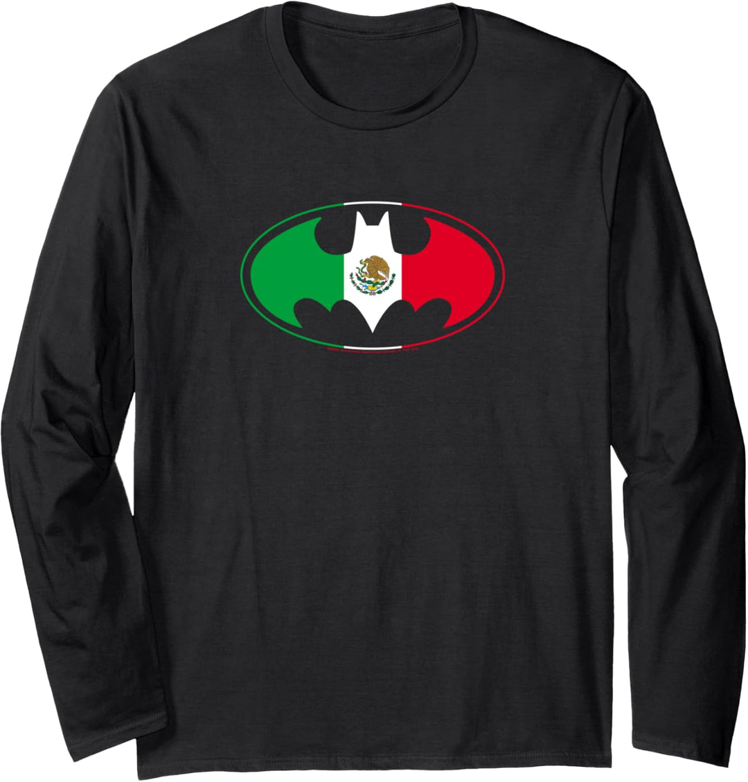 Batman Mexican Flag Shield Langarmshirt