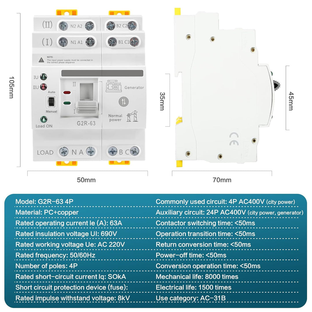 Jadeshay Automatischer Dual-Power-Transferschalter, ATS-Stromversorgungscontroller Unterbrechungsfre