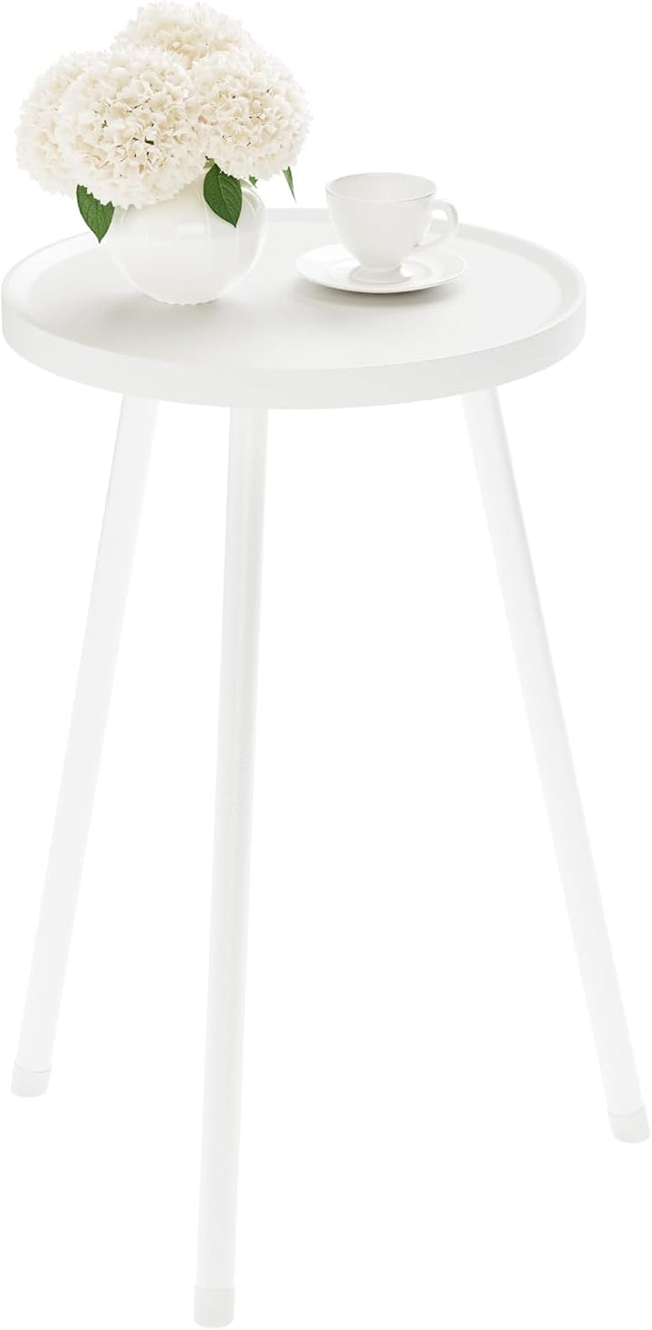 Kleiner Tisch Runder Beistelltisch LET520W | Praktischer Nachttisch|Vielseitiger Blumenständer|Ideal