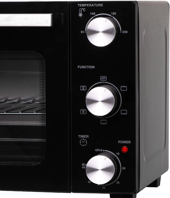 ADLER EUROPE AD 6024 Mini Elektrischer Ofen 22L, Minibackofen mit Umluft, Timer, Ideal für Camping