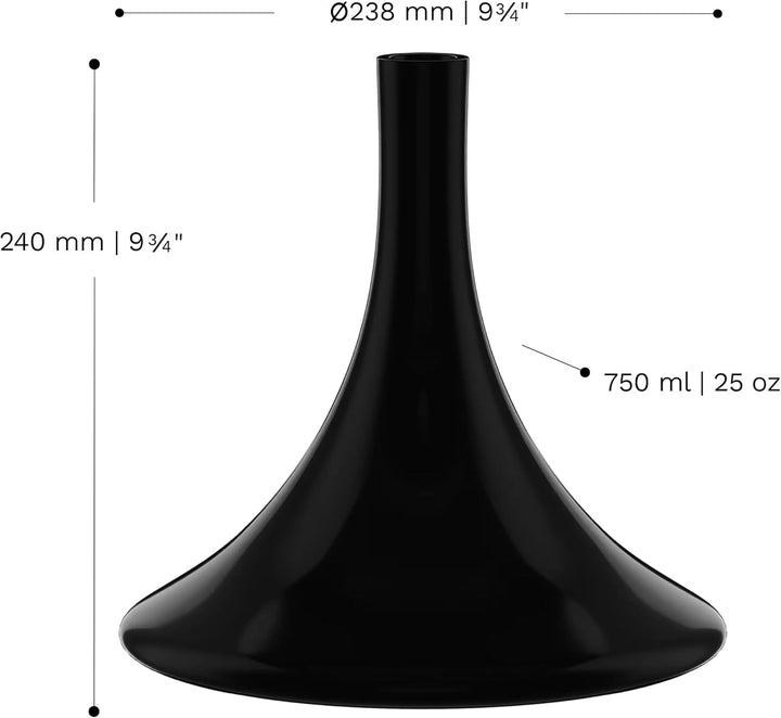 Stölzle Lausitz Dekanter Teide black Vulkanos Mundgeblasen/Rotwein Dekanter mit besonderer Optik/Wei
