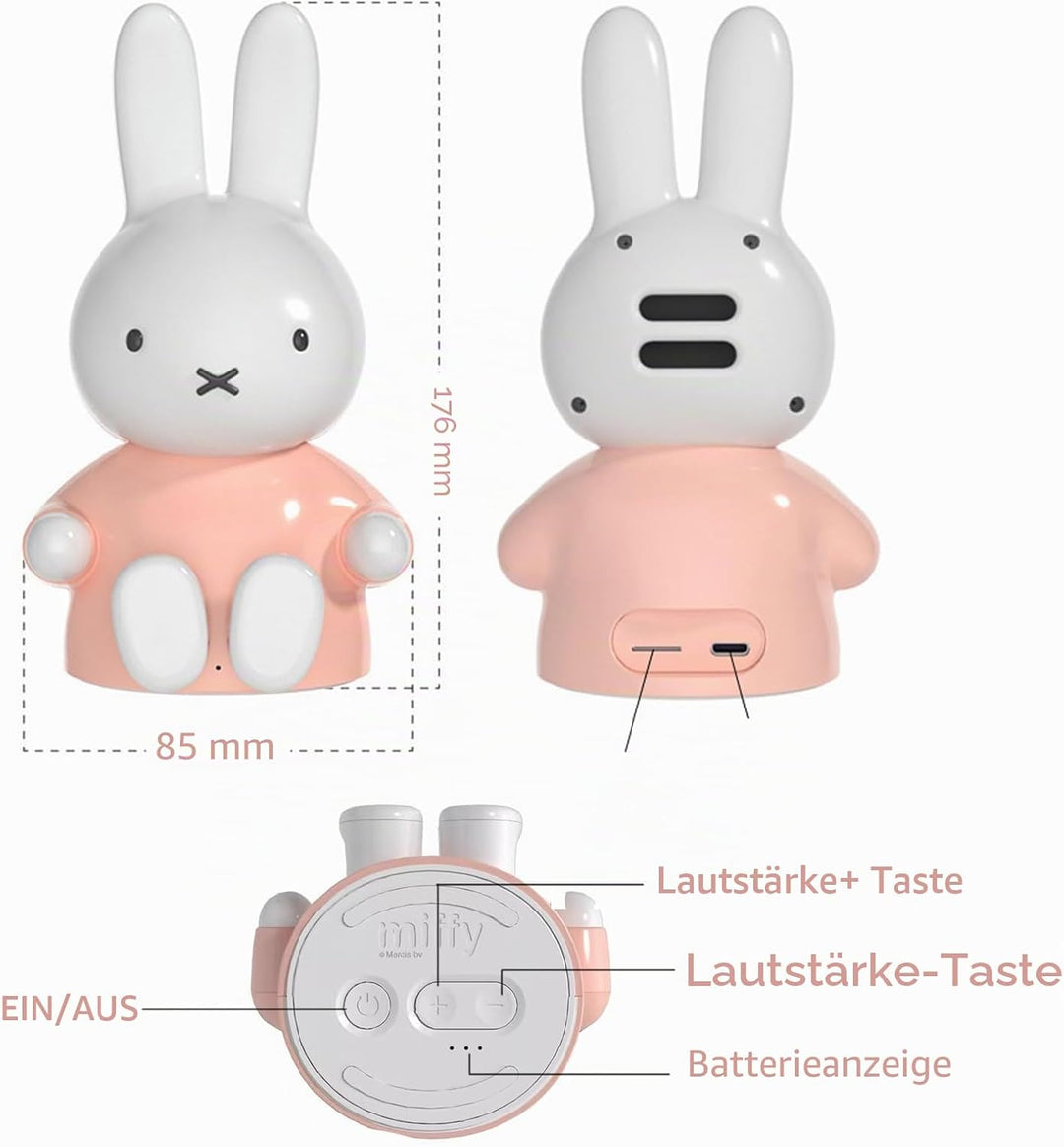 MiPow x Miffy 2026 New Model Bluetooth Speaker, Portable Wireless HD Stereo, Bluetooth 5.0, 220g Lig
