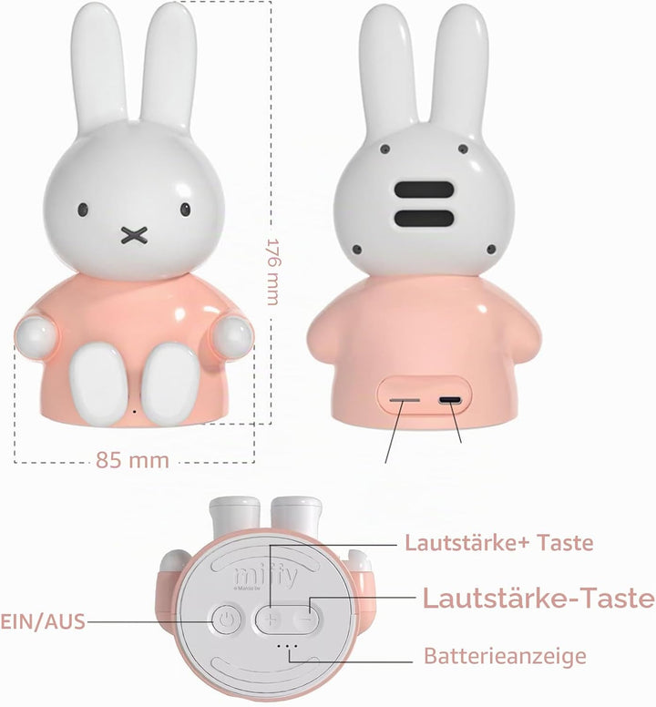 MiPow x Miffy 2026 New Model Bluetooth Speaker, Portable Wireless HD Stereo, Bluetooth 5.0, 220g Lig