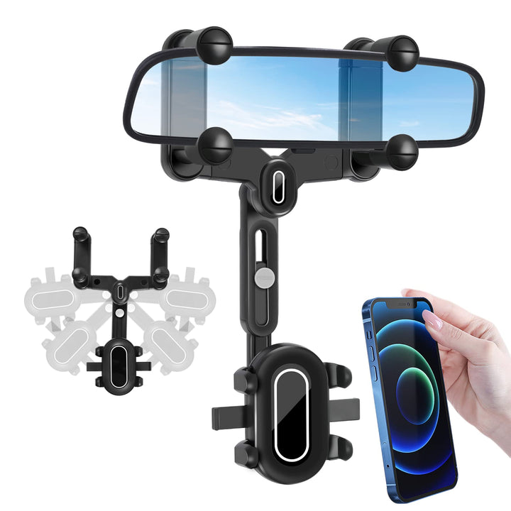 LURICO Handyhalterung Auto Rückspiegel, Rückspiegel Telefonhalter, Universal 360 ° Drehbarer und Ein