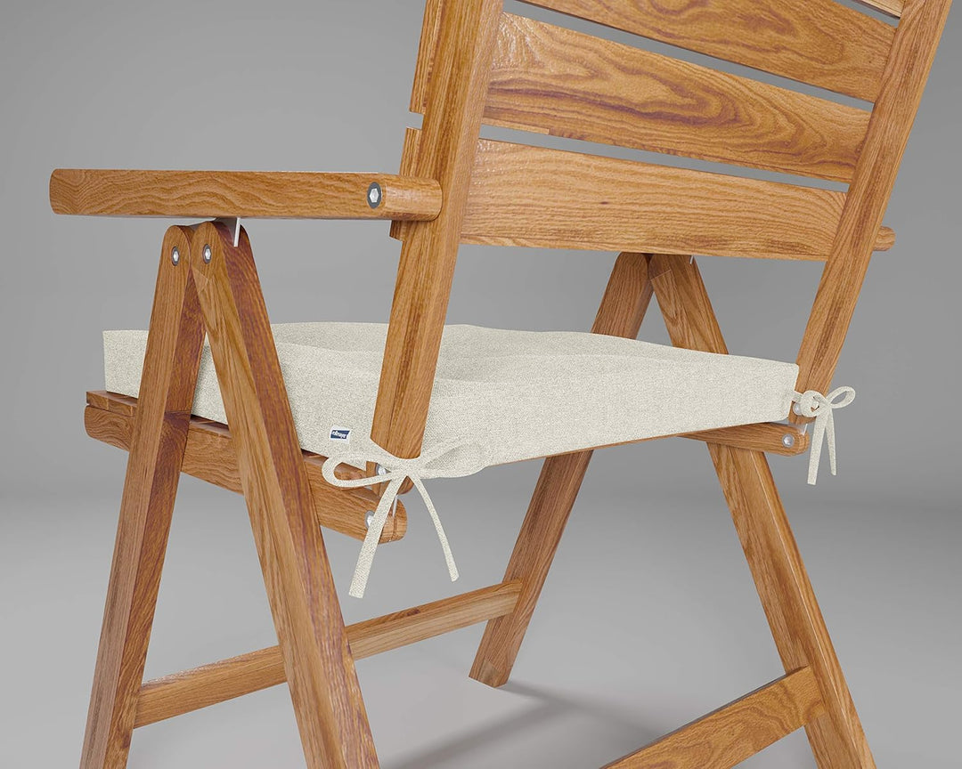 Rollmayer 2er Set Stuhlkissen Velvet Creme 163 40x40x4cm mit Steppung | Wasserdicht, Regenfest, Für