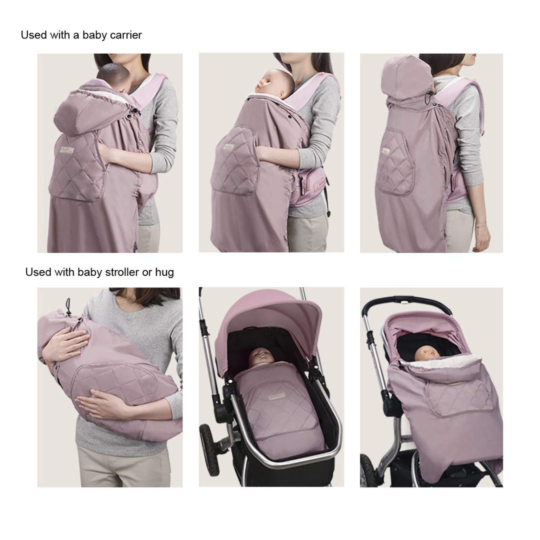 Bebear Winterbezug für Babytrage Warm Universal Hoodie Babytragebezug für alle Jahreszeiten(New Dark