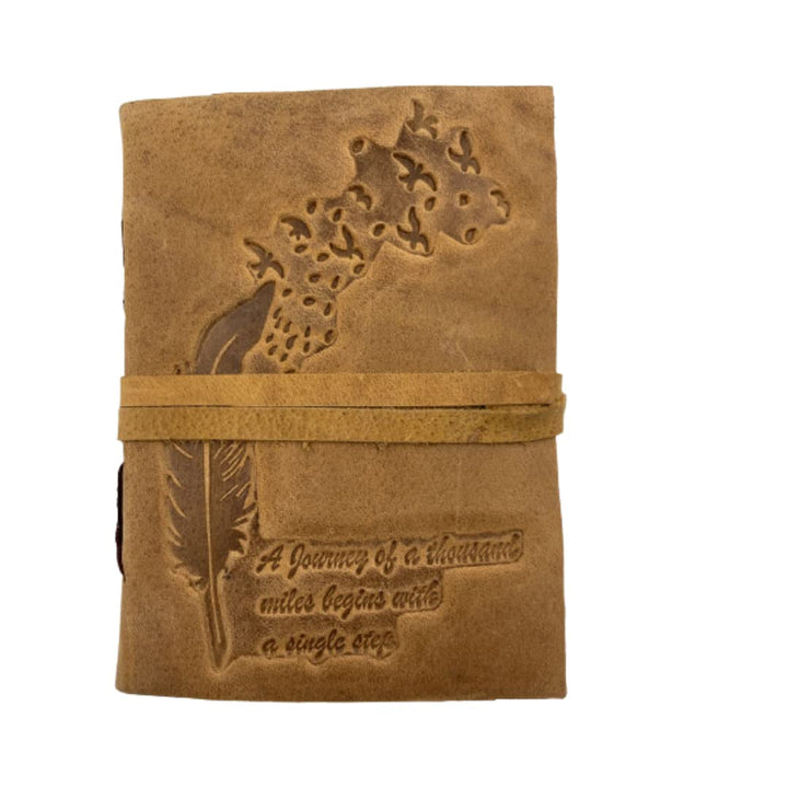 OVERDOSE Gelbes Buff Leaf Tagebuch mit Einband – handgefertigtes gebundenes Tagebuch | Skizzenbuch a