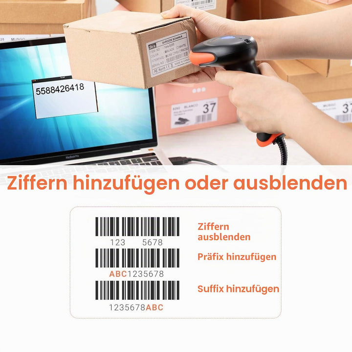 Tera Pro Barcode-Scanner mit USB-Kabel, Handheld-CD-Barcode-Lesegerät, 1D-Linear-Barcode-Scanner, su